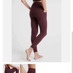 Athleta Salutation Stash High Rise Legging Size XS, Spiced Cabernet